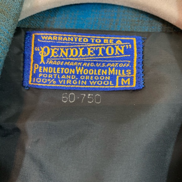 Pendleton Vintage Blue Plaid Wool Shirt Jacket - Picture 3 of 3